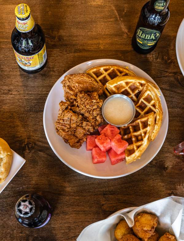 Station 22 Restaurant dishes on table full of food