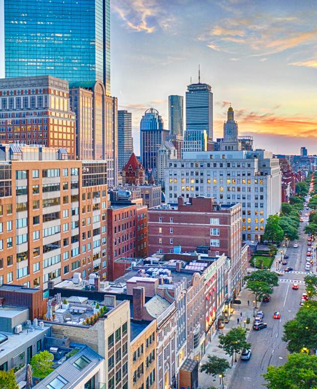 Back Bay Skyline at sunset