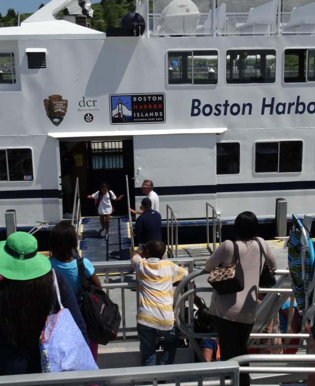 stats boston harbor islands ferry unloading
