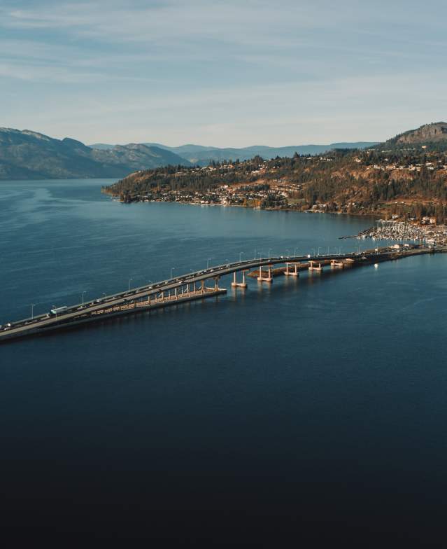 Aerial view of bridge