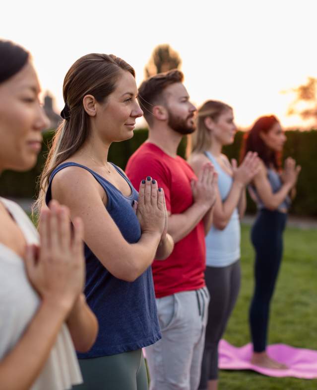 Group Yoga in the Vineyard