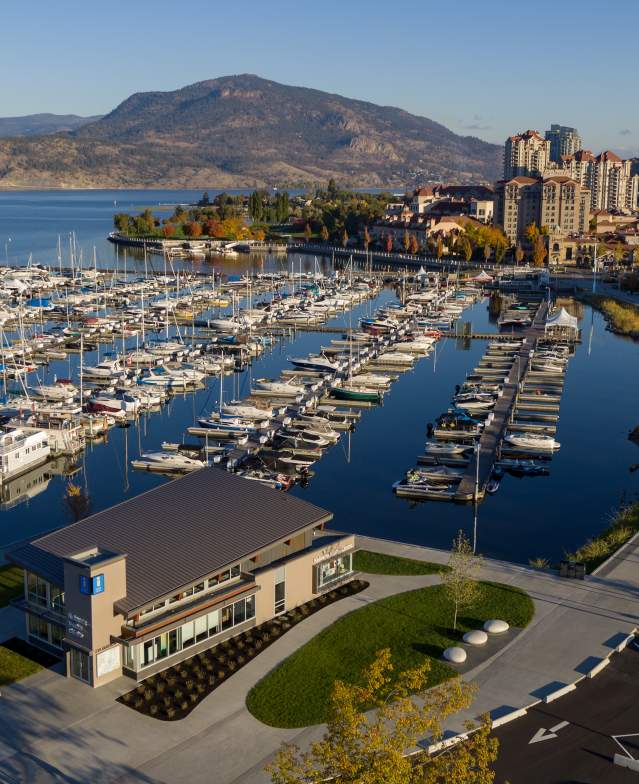 Aerial view of harbor
