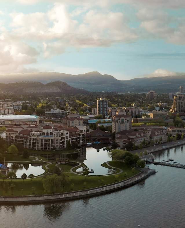 Waterfront Park In Downtown Kelowna Aerial Photo