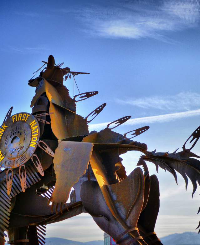 Medicine Bear sculpture by Smoker Marchand for the Westbank First Nation near Kelowna, BC