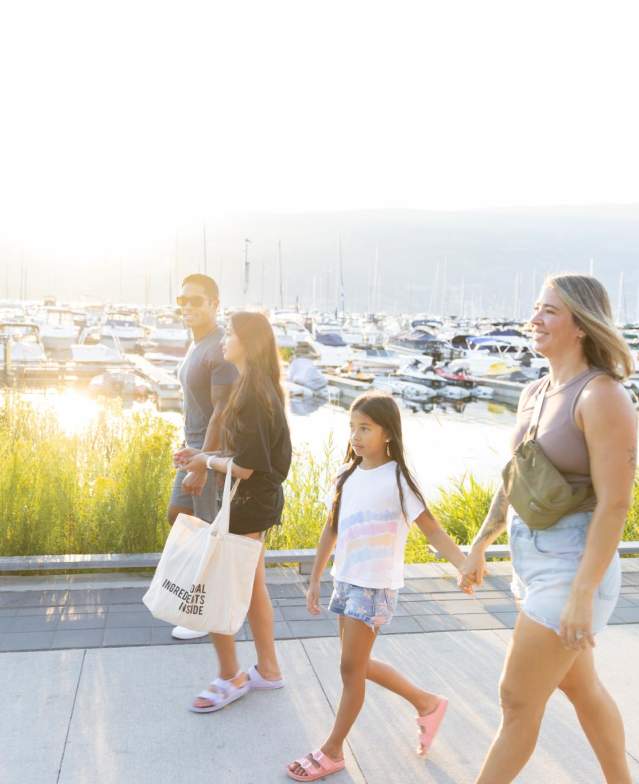 Family on Waterfront Boardwalk Downtown 1