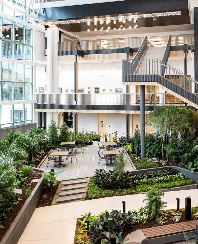 Woodbury Central Park Lobby Space with greenery