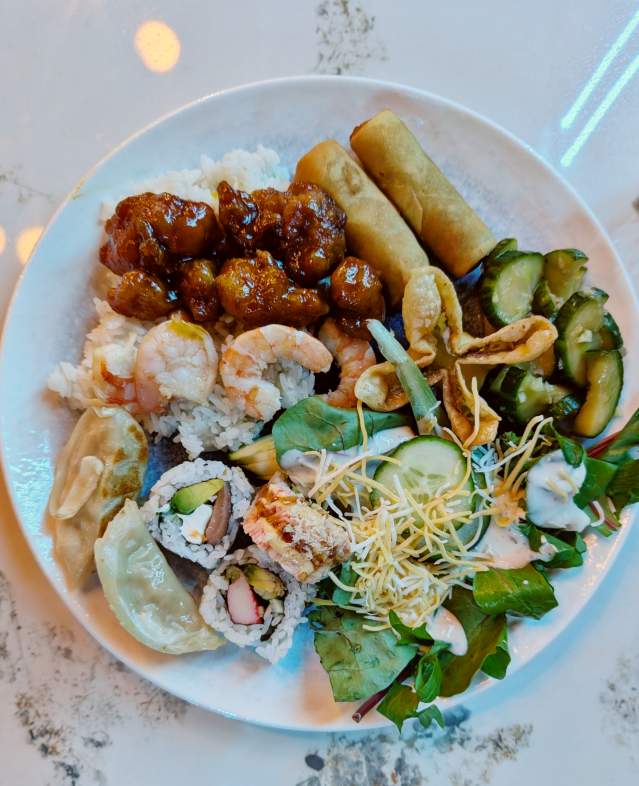 Plate of food at Feast Buffet