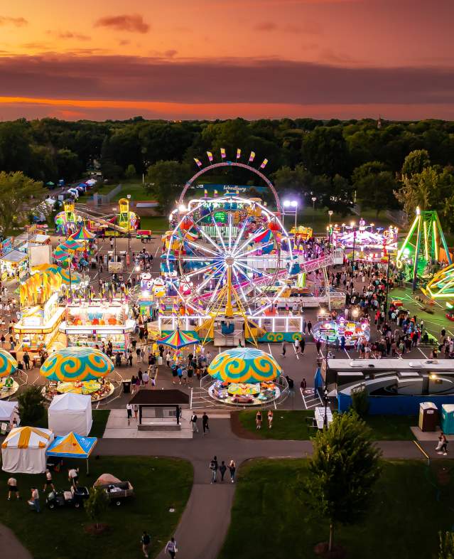 Aerial photo of Woodbury Days community festival