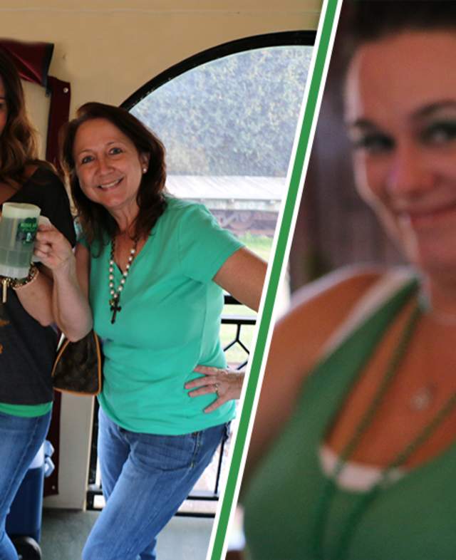 Friends Enjoy Green Beer at the Kiss Me I'm Irish Express Festival