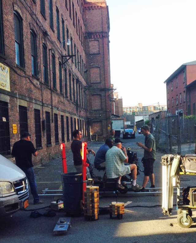 Film crew at Alexander Smith Carpet Mills