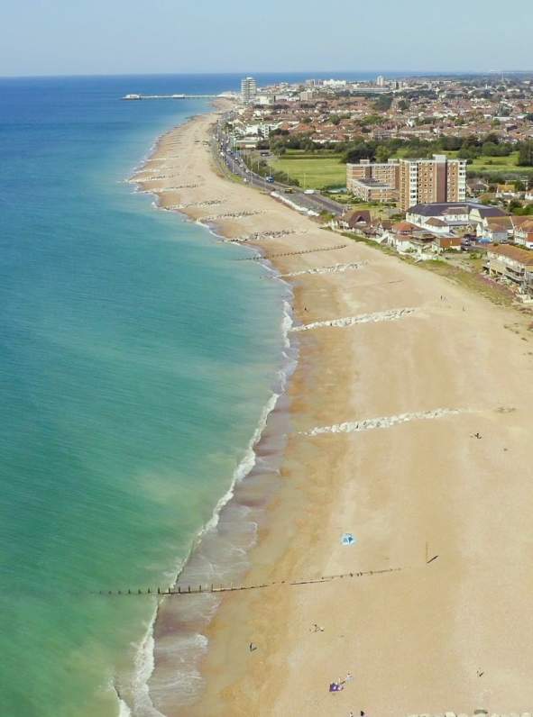 Sussex Bay Shoreham aerial view of sea