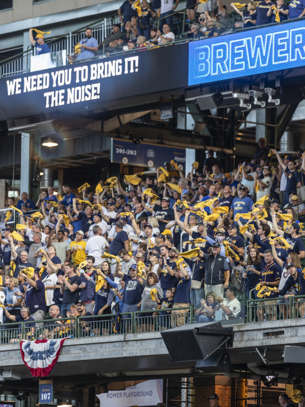 Brewers Rally Towels Crowd Shot