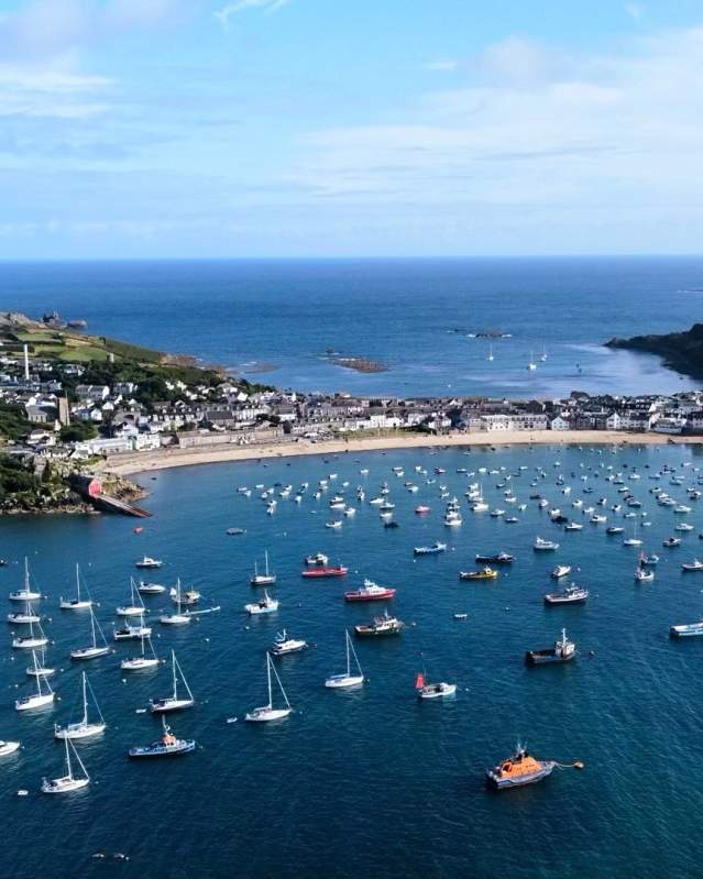 Arial view of Hugh Town