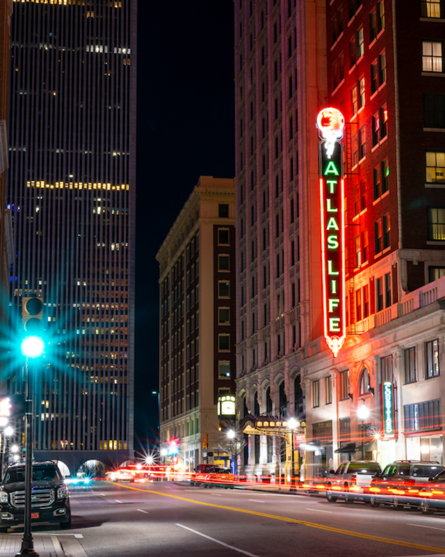 Downtown street night