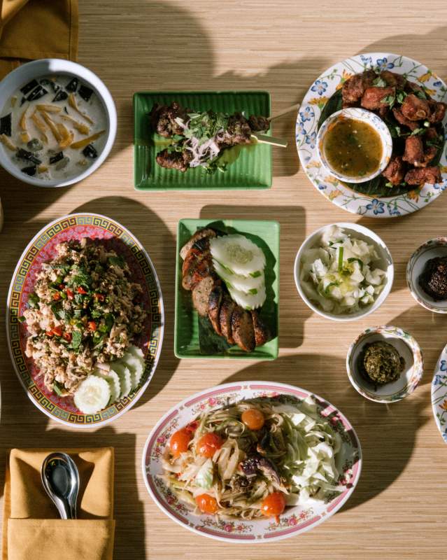 Display of food items from Ma Der Lao Kitchen