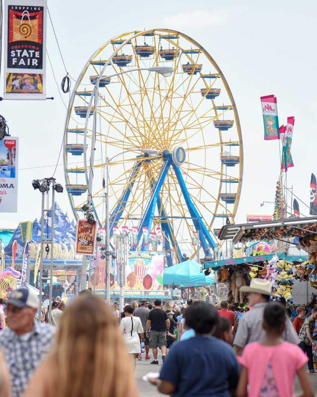 Oklahoma State Fair Midway & Ferris Wheel