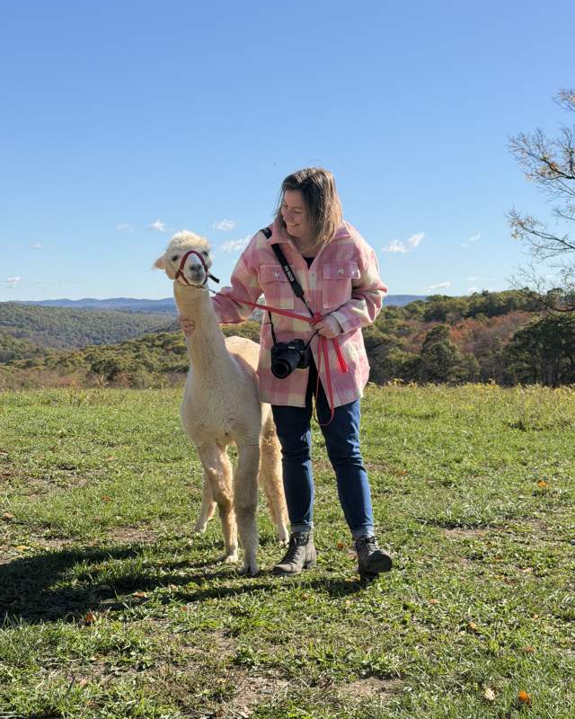 Woman with an alpaca