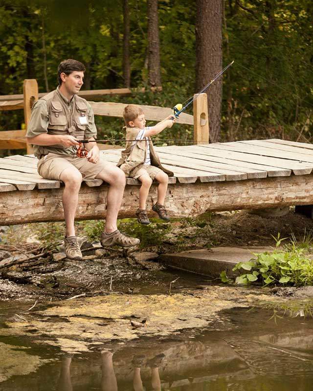 father and son fishing