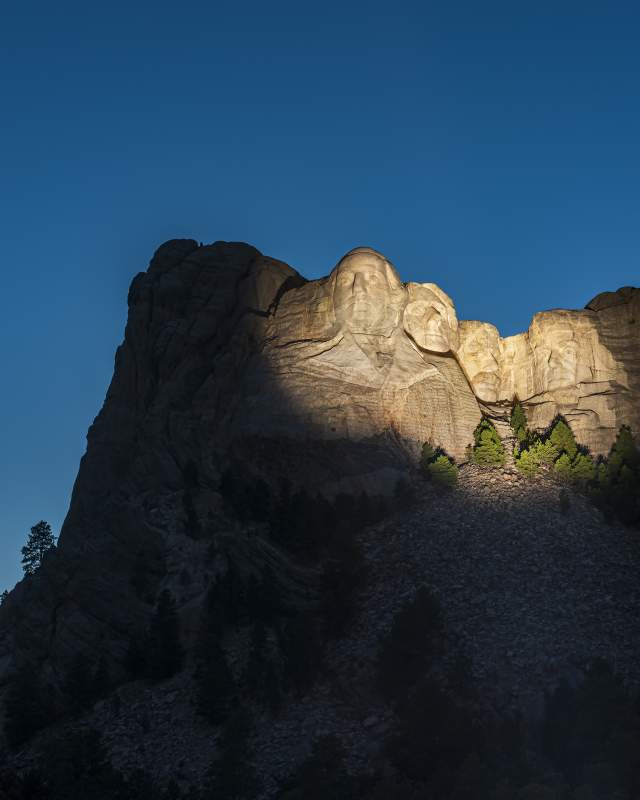 Mount Rushmore during the Evening Lighting Ceremony