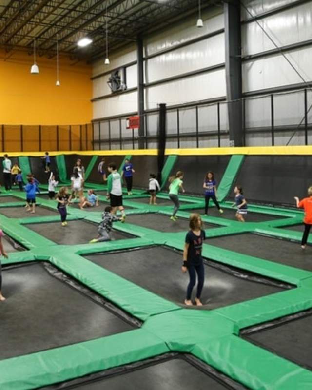 Socially distant jumping at Rockin' Jump Trampoline Park