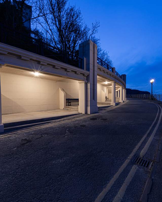 Colonnade at night