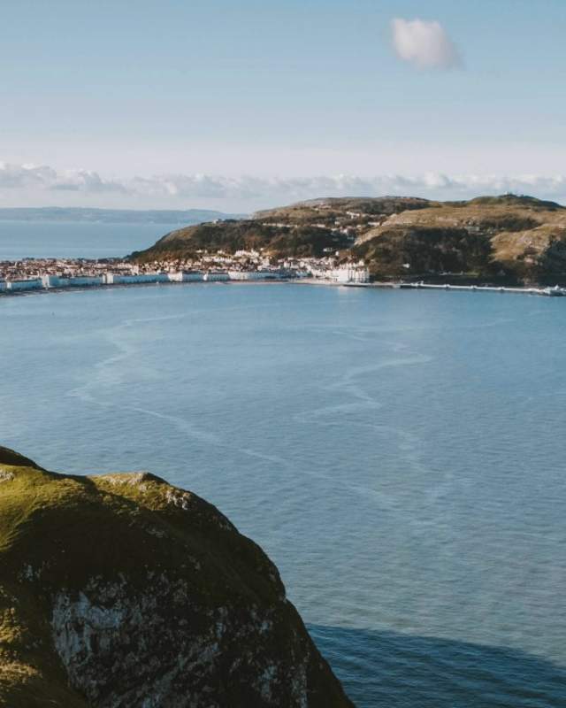 Aerial view of the North Wales coastline