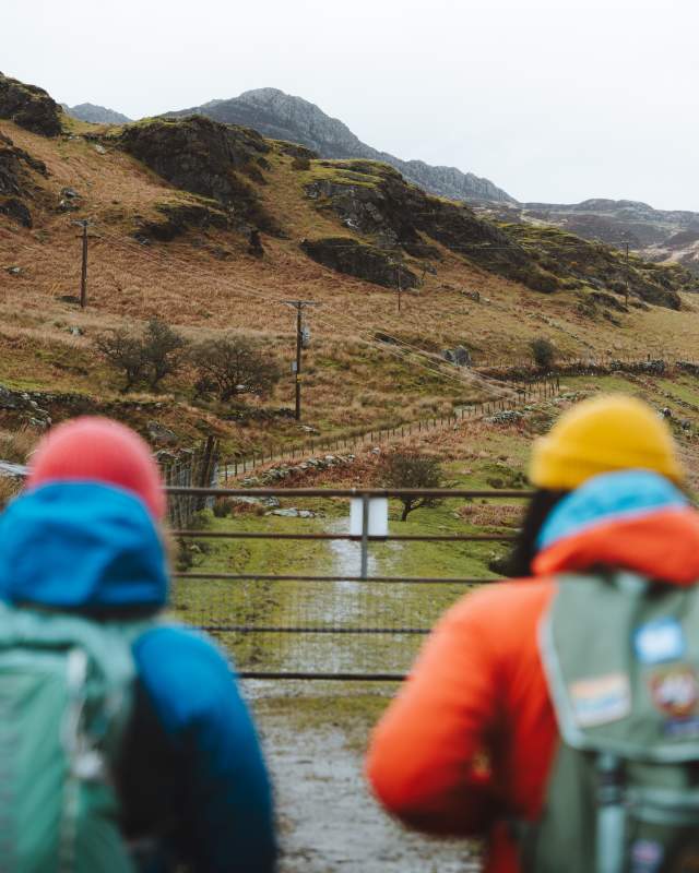 Two women hiking