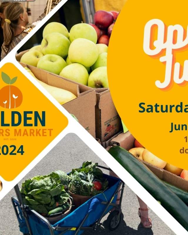 golden farmers market Saturdays June 1 to October 5 8 AM to 1PM
