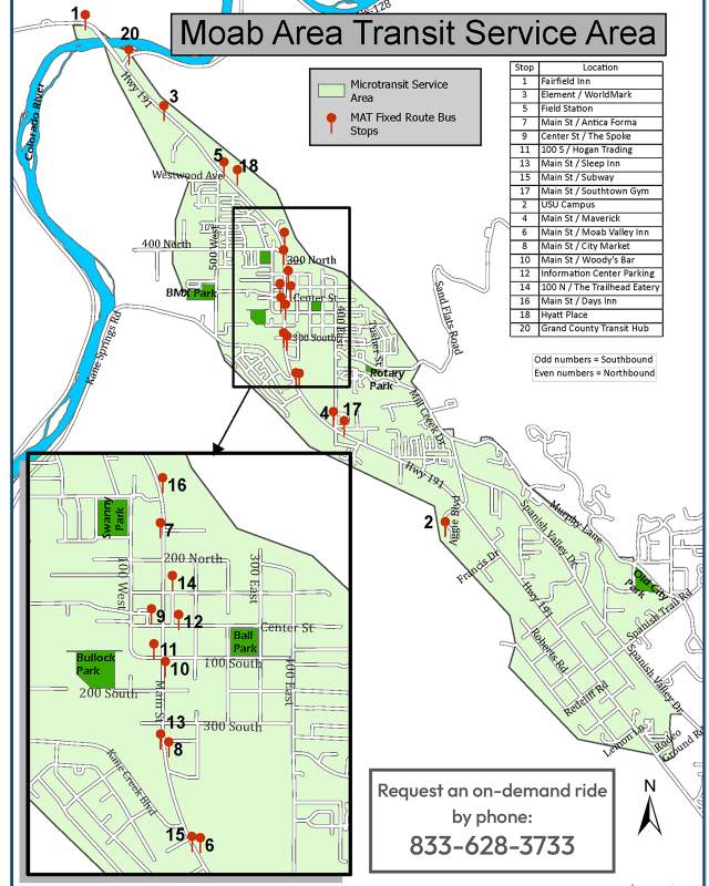 Moab Area Transit Service Area