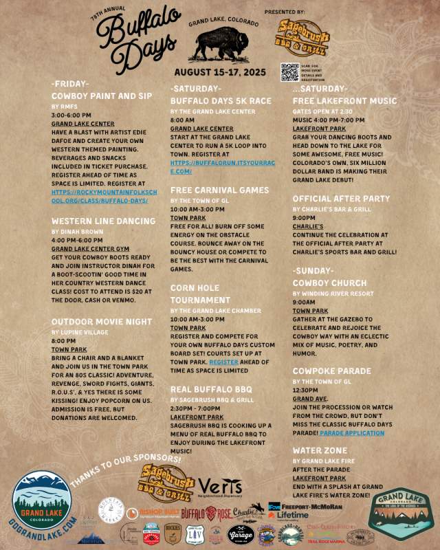 Buffalo Days 2025 Schedule of Events
