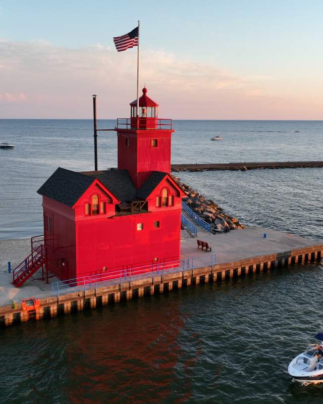 Big Red Lighthouse sunset
