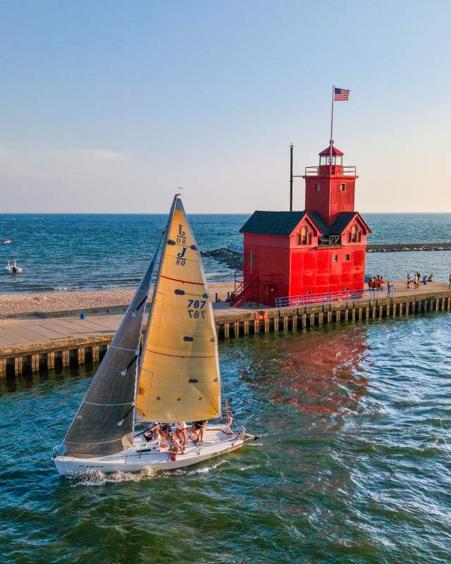 Big Red Sailboat