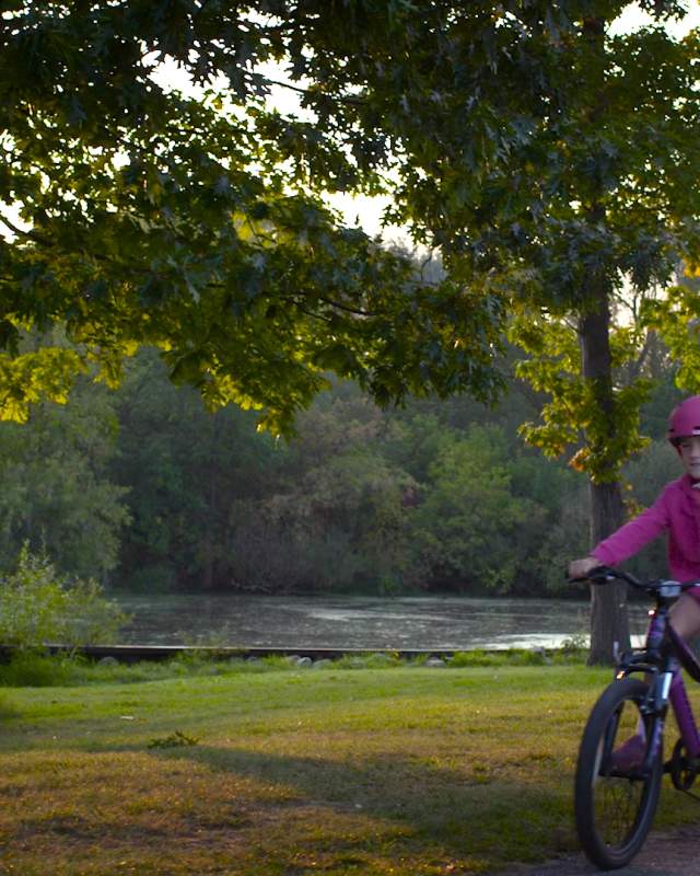 Mother and Daughter biking