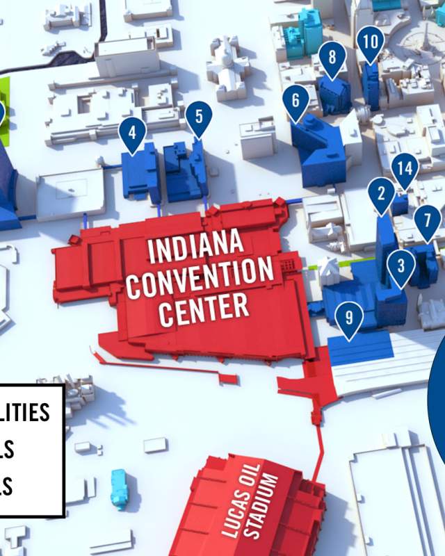 There are more hotel room connected by enclosed skywalk to the Indiana Convention Center than any U.S. city