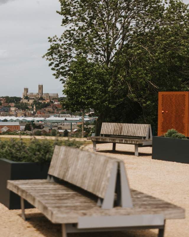 The view from the International Bomber Command Centre, with Lincoln Cathedral in the background
