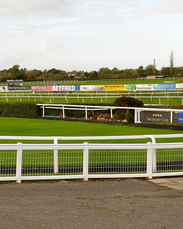 Horse race course track with fences at Market Rasen