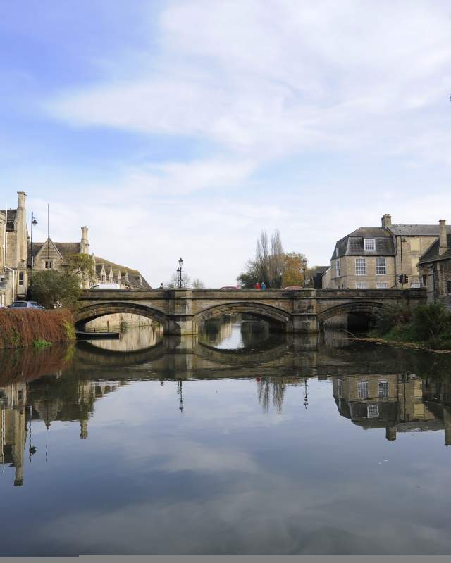 landscape shot of a river and bridge in Stamford