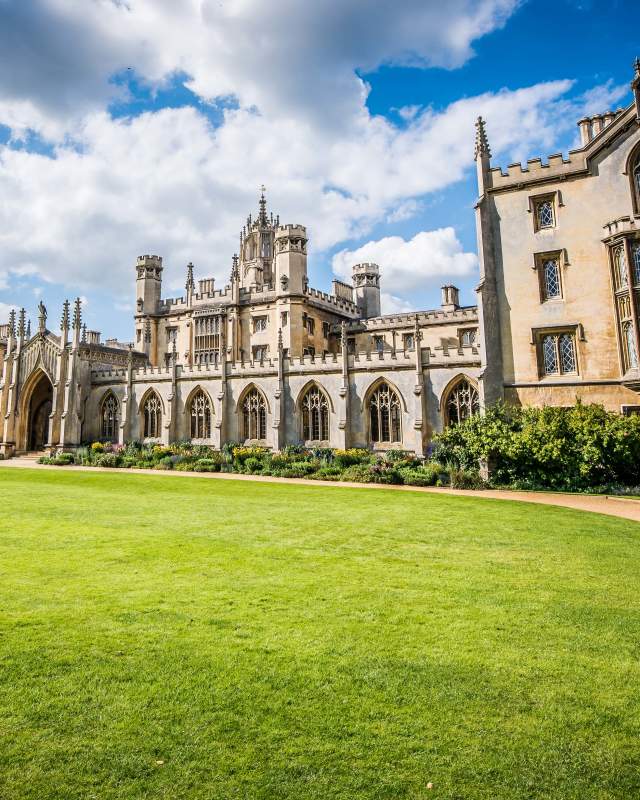 The outside area at St John's College, Cambridge.