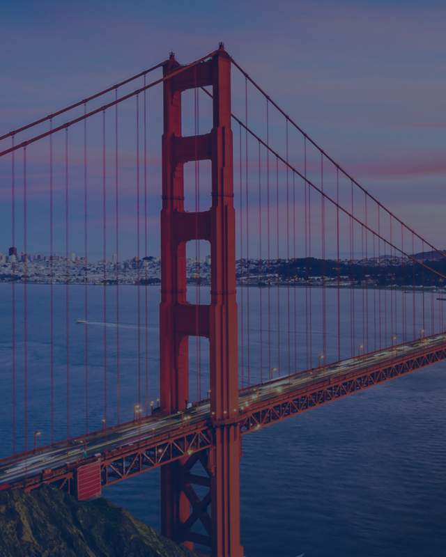 View of San Francisco's Golden Gate Bridge.