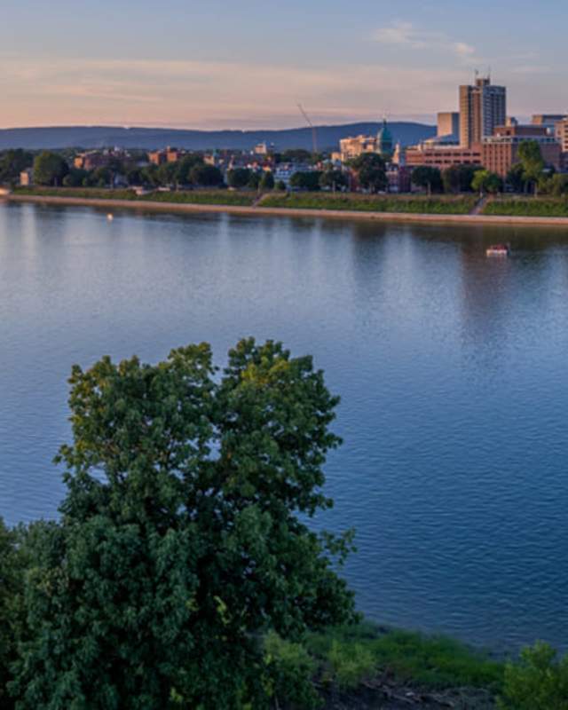 Harrisburg city aerial view