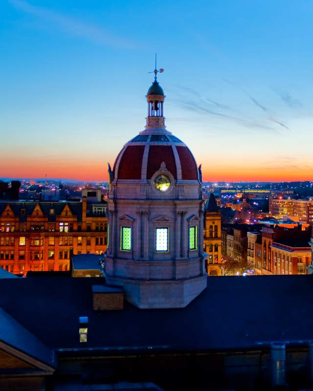 York city at sunset