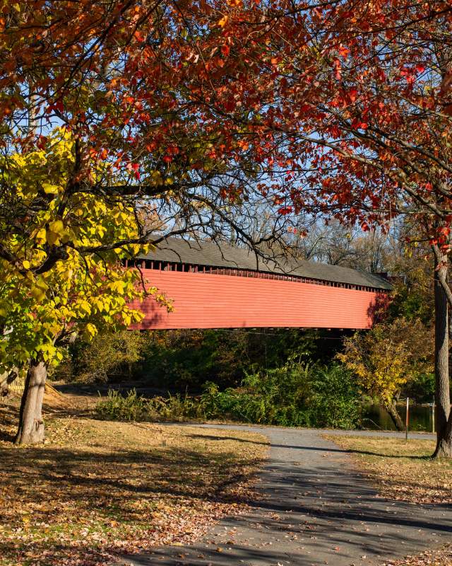 Wertz's Red Bridge in the Fall