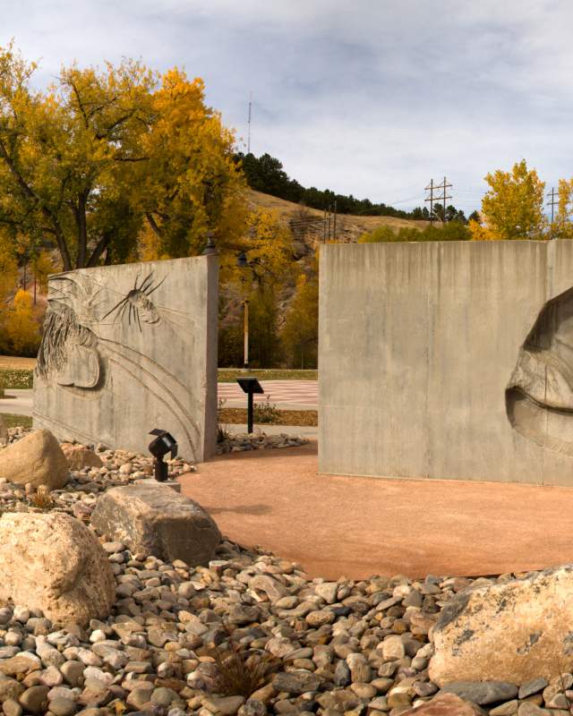 art sculpture of a fish at founders park in rapid city, sd