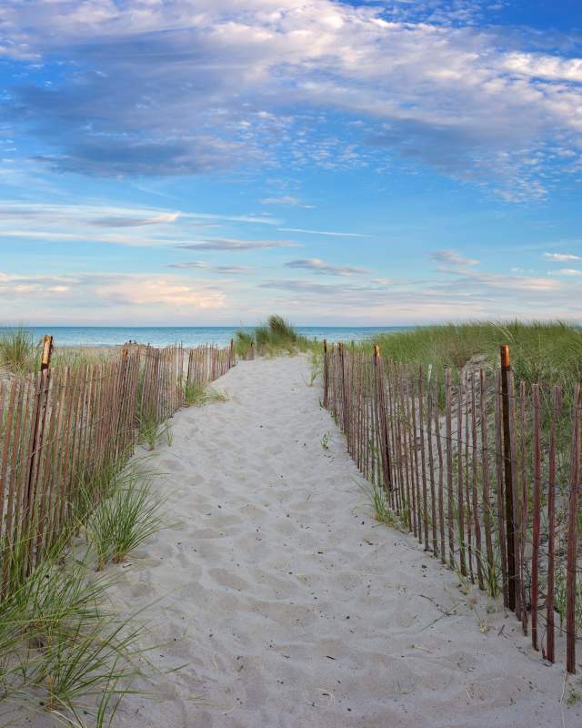 Sand Path Way at Scarborough Beach in Rhode Island