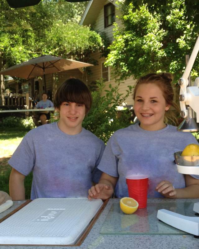 Locals sell fresh lemonade at a stand in Rutherford County, NC.