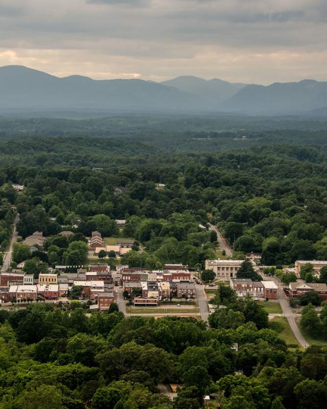 Overlooking the historic town of Rutherfordton, North Carolina.