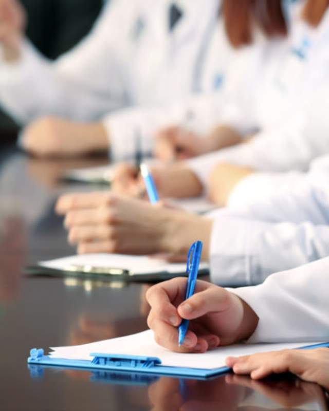doctors at table