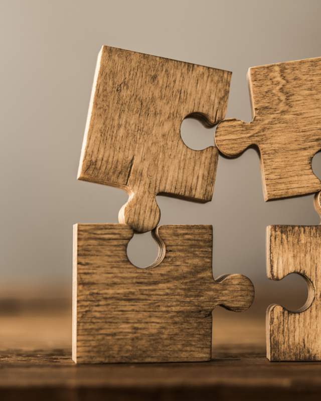 Wooden puzzle pieces