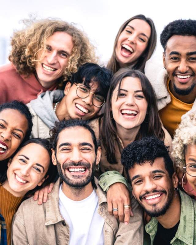 A group of smiling people