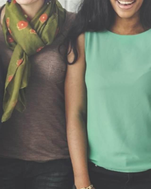 women standing in a row